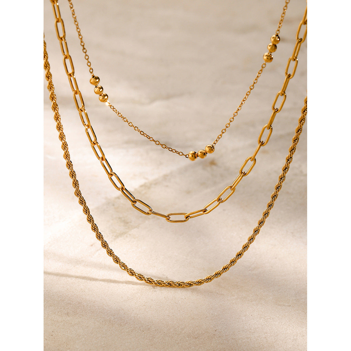 Triple Threat Layered Necklace