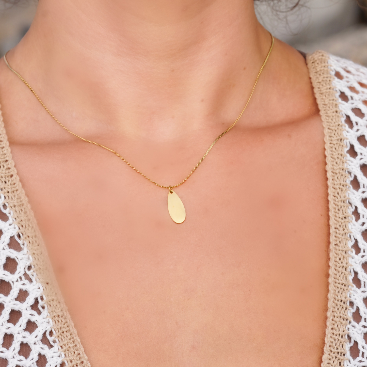 Serpentine Teardrop Necklace