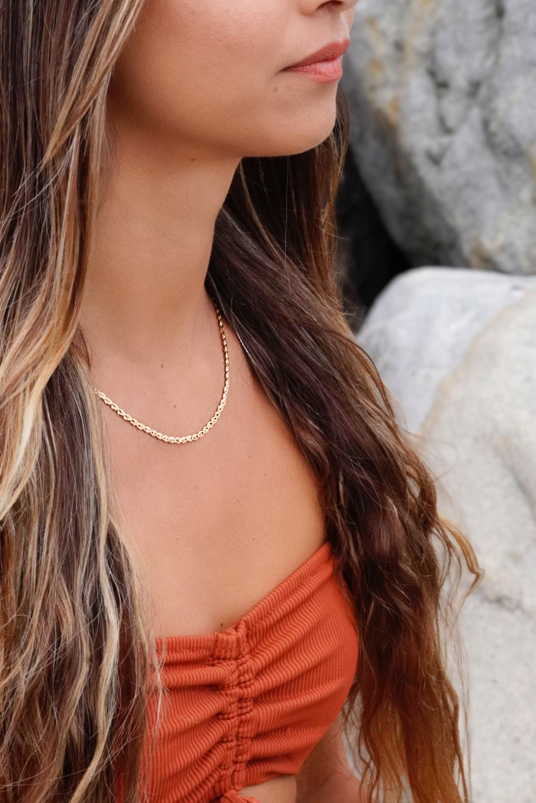 Golden Eye Chain Necklace