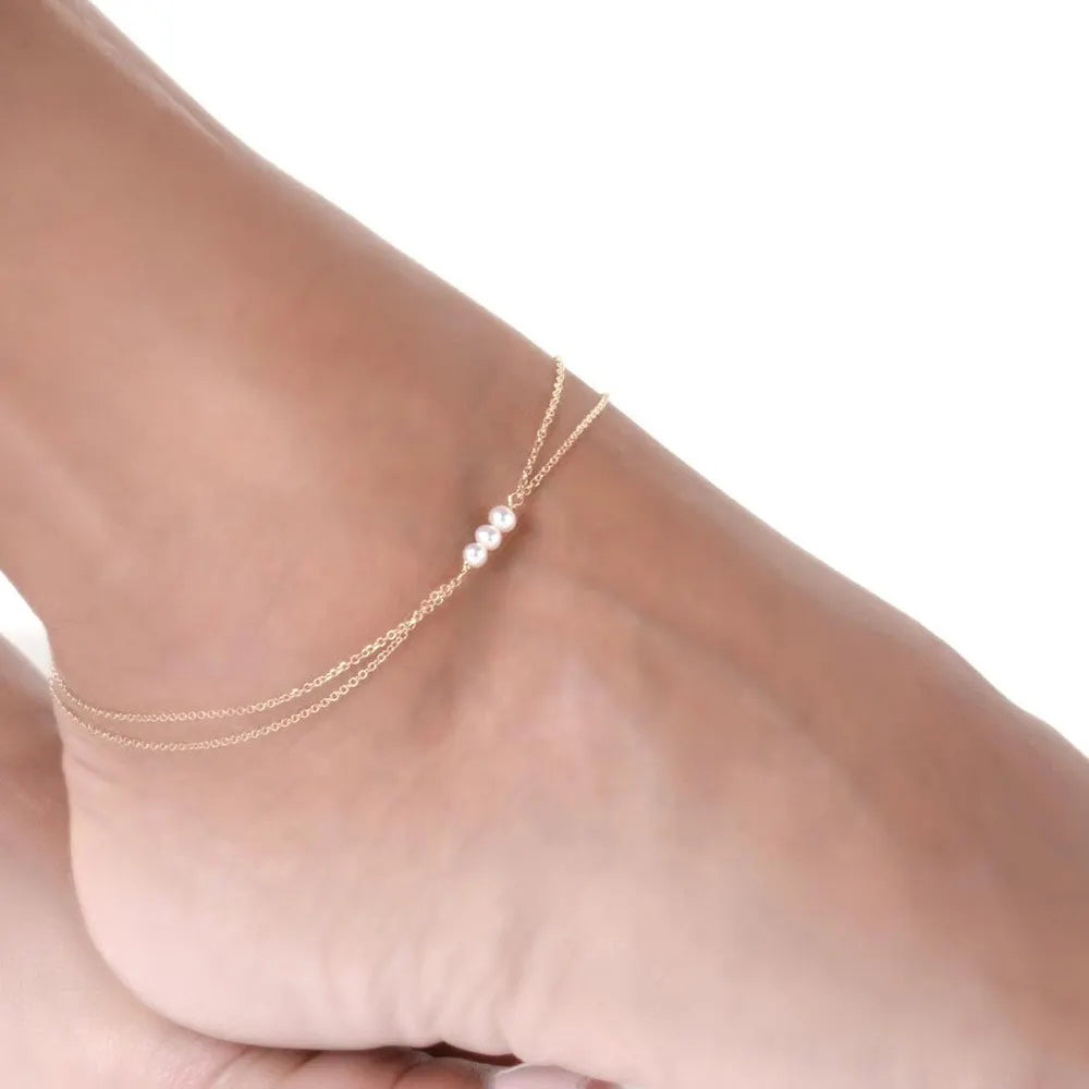 Pearl Trifecta Anklet