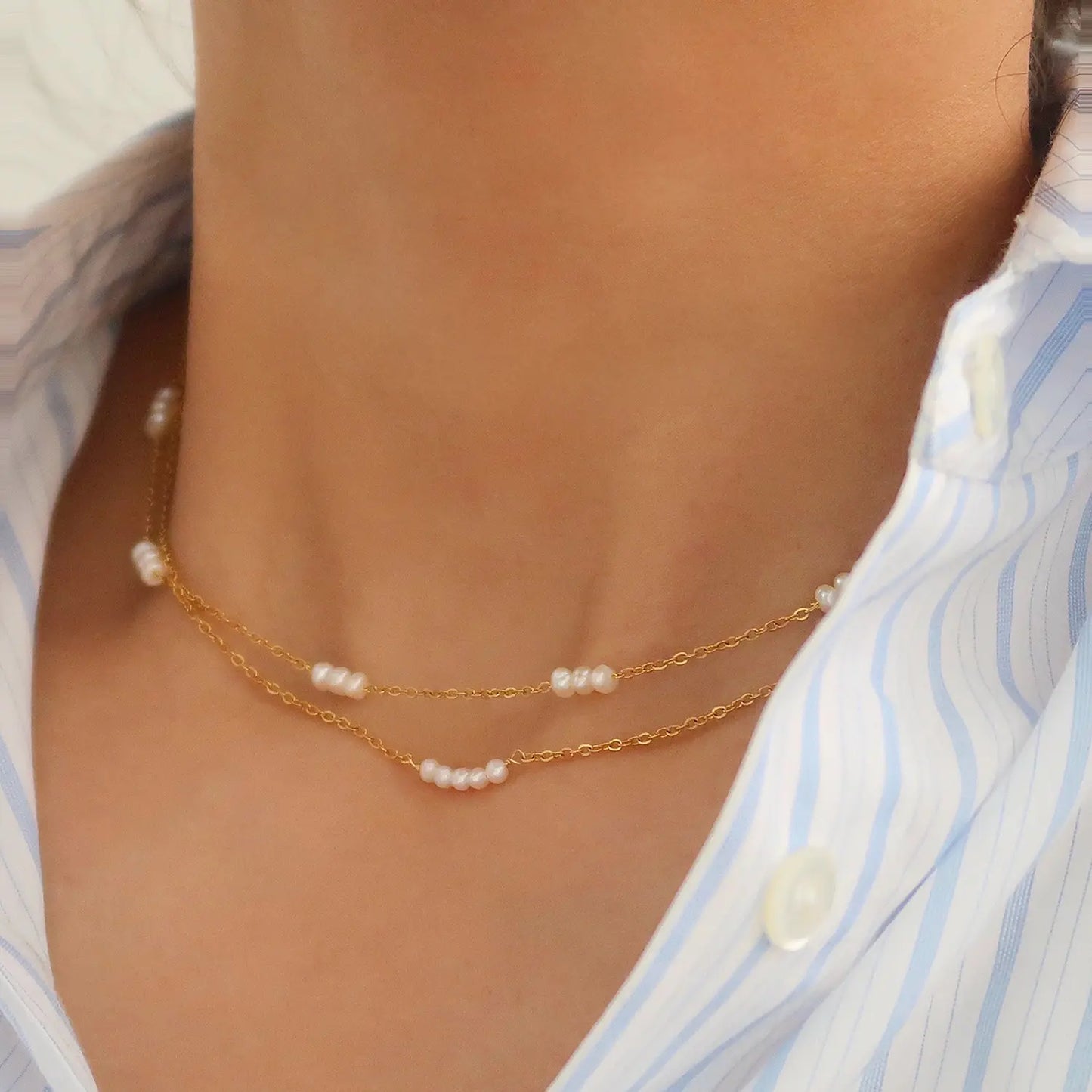 Myah Pearl Bar Necklace