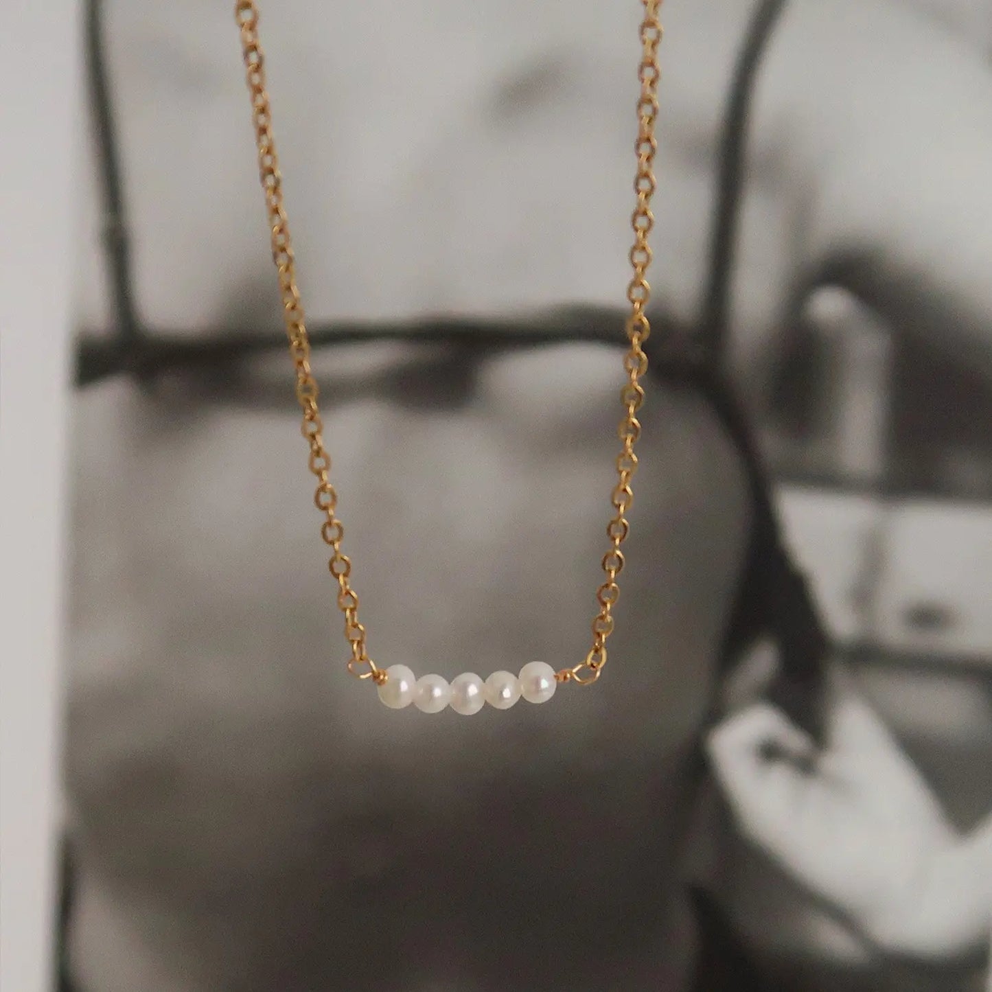 Myah Pearl Bar Necklace